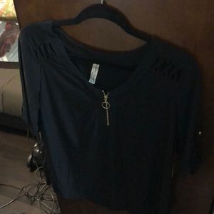 Black short sleeve blouse